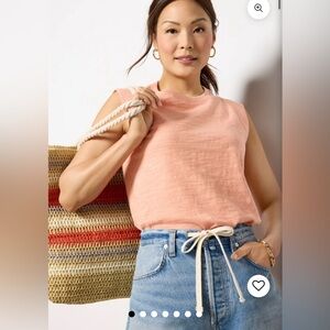 Faherty sun washed slub muscle shirt in canyon sunset (peach). Size small. NWT